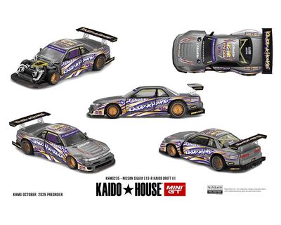 Kaido House x Mini GT Nissan Silvia S13-R Kaido Drift V1 Greddy – Gunmetal Gray