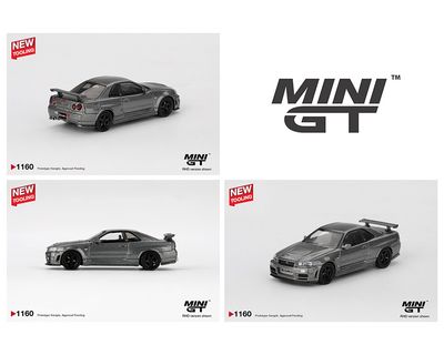 Mini GT 1:64 Nissan Skyline GT-R Dark Metal Gray (NISMO BNR34 CRS Version)e