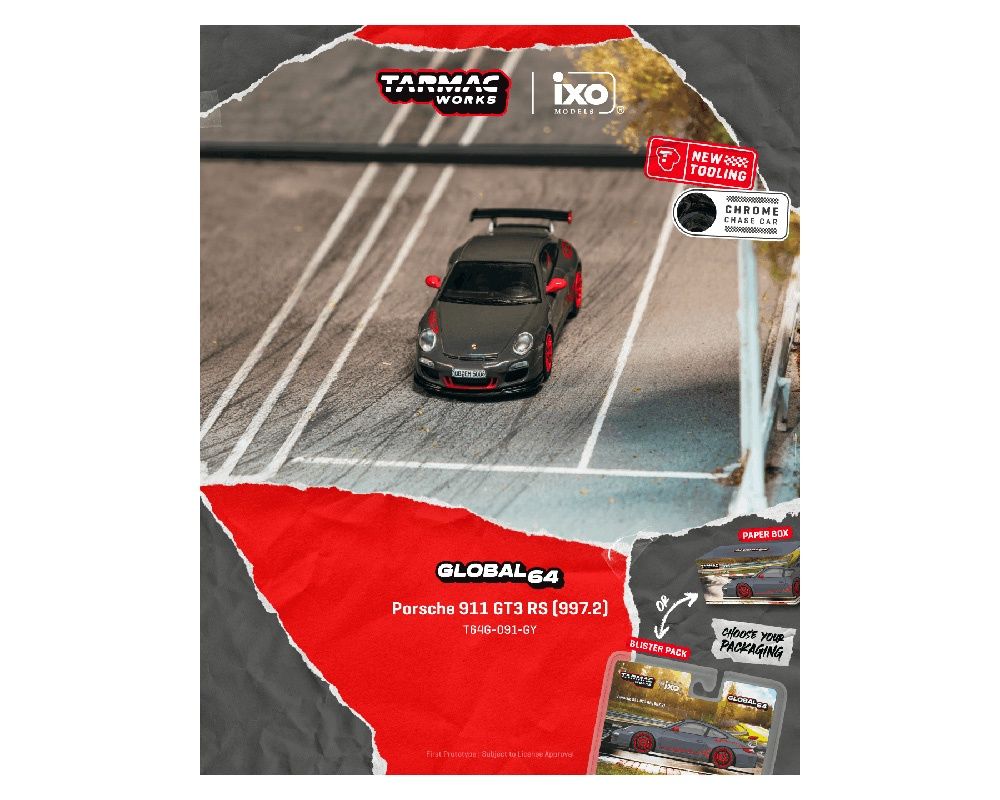 Tarmac Works 1:64 Porsche 911 GT3 RS (997.2) – Grey – IXO models