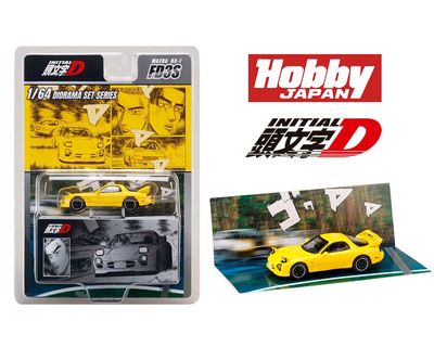 Hobby Japan 1:64 Initial D Diorama Set Series MAZDA RX-7 (FD3S) Project D