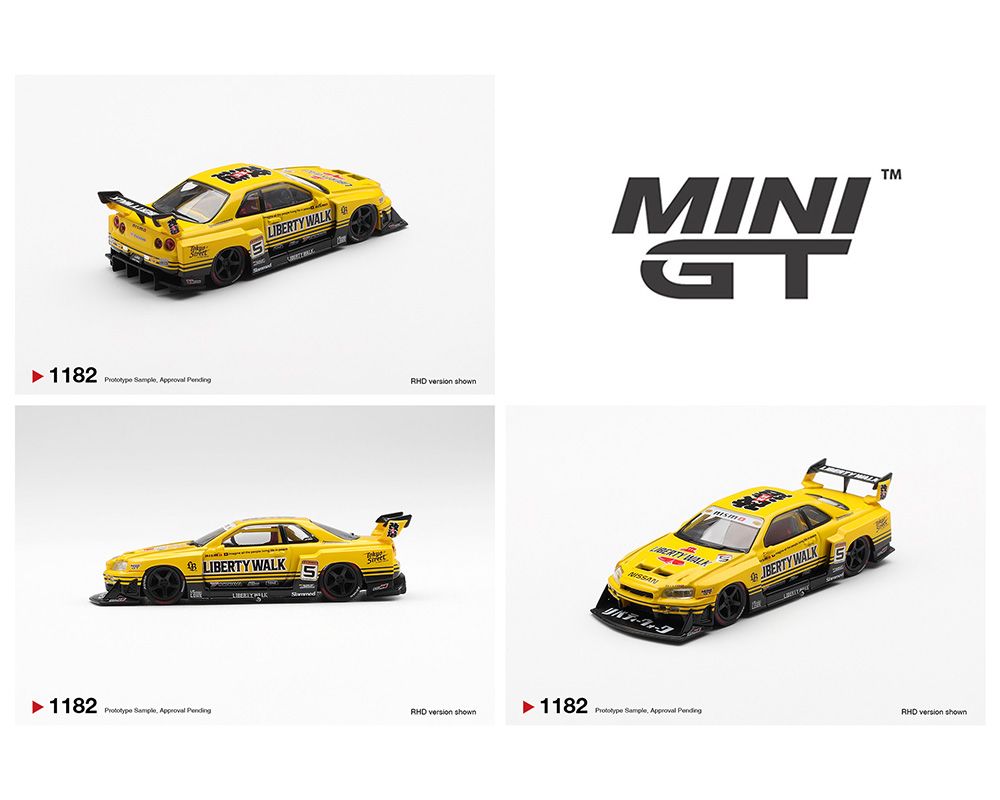 Mini GT 1:64 Nissan LB-ER34 Super Silhouette SKYLINE Sport Yellow