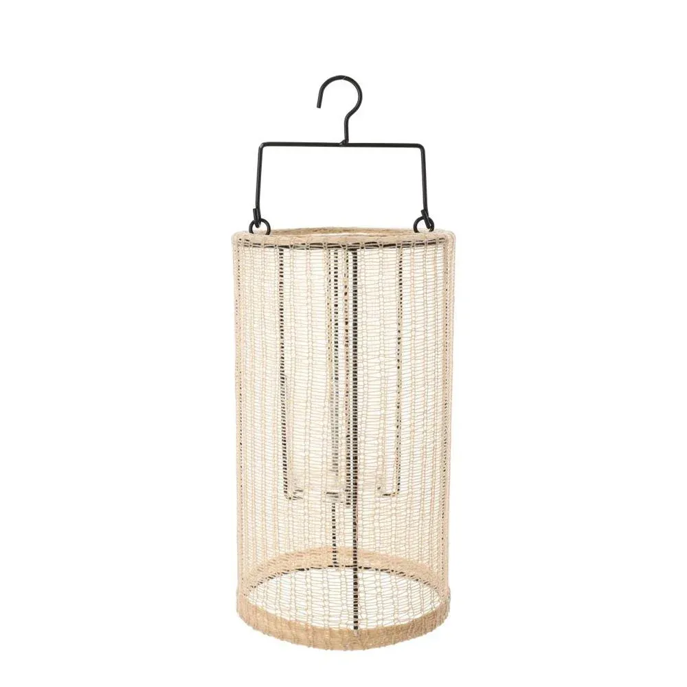 Geweven Lantaarn Indy - Beige - Large