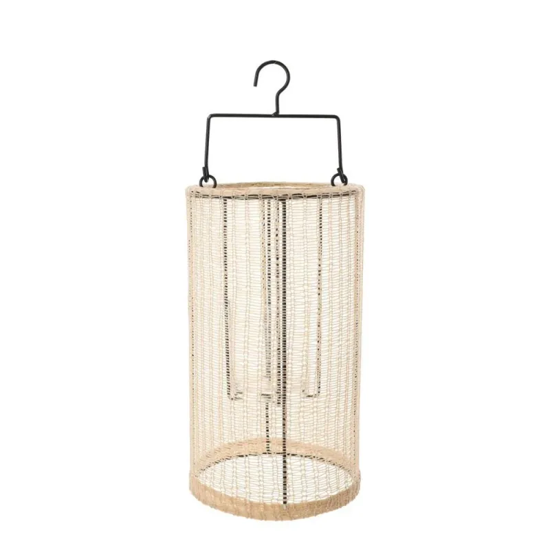 Geweven Lantaarn Indy - Beige - Large