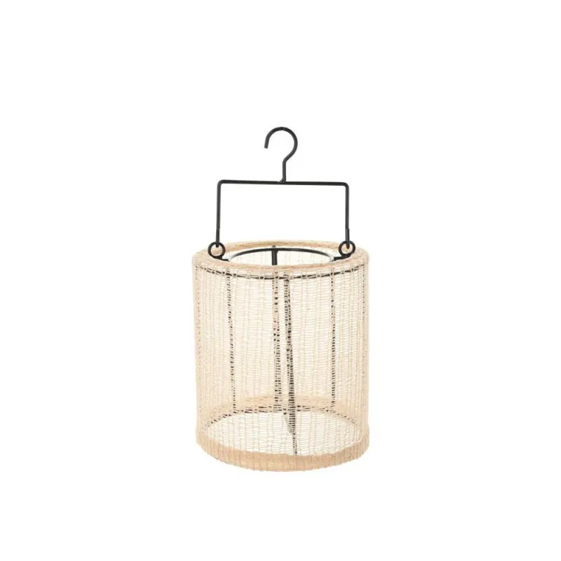 Geweven lantaarn Indy - Beige - Small