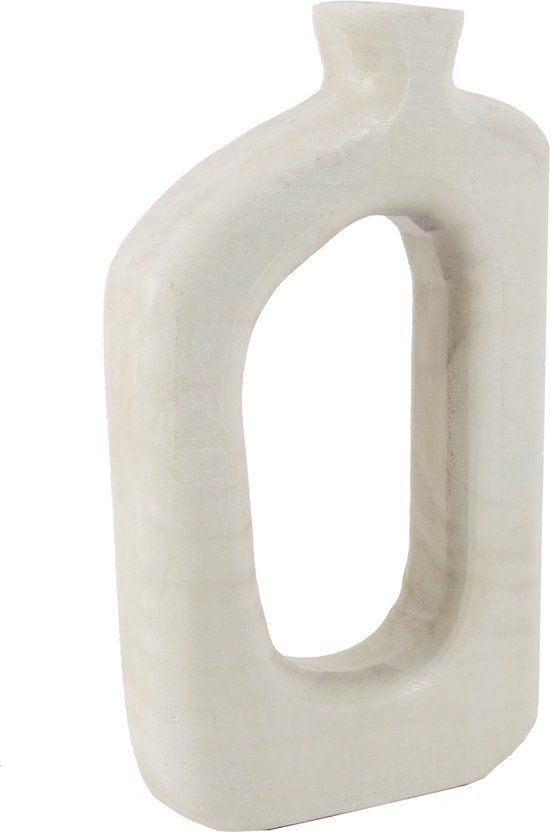 Houten donut vaas - wit