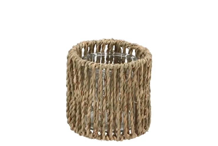 Inca natural holder glass - 10x10cm