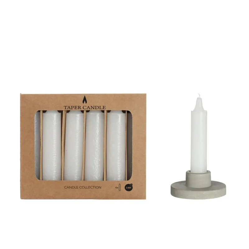Kaars wit set van 6 - Ø2.15cmx11cm
