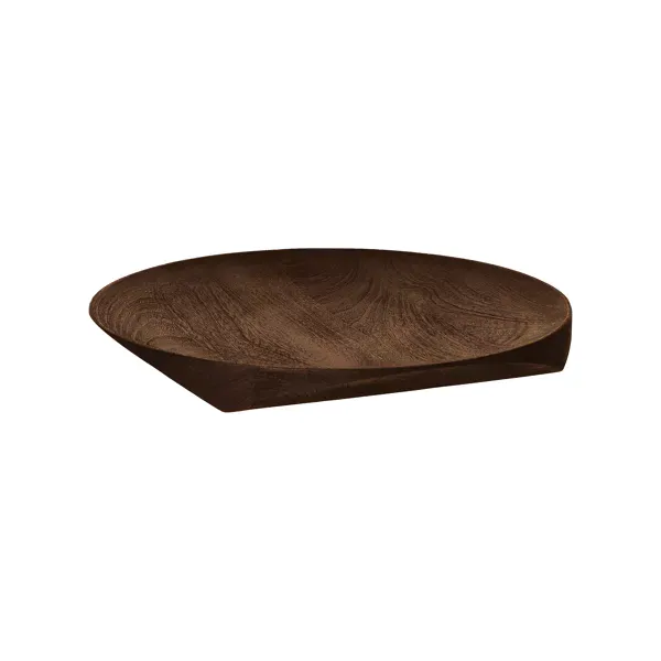 Dienblad - mango hout - DIA 30 x H 4 cm - walnoot