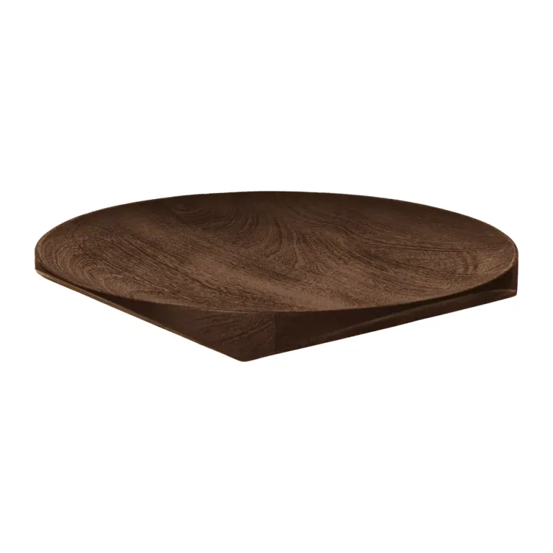 Dienblad - mango hout - DIA 40 x H 4 cm - walnoot