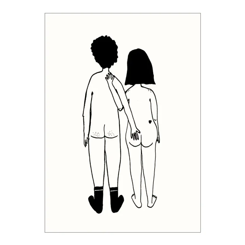Helen B - Poster - Naked Couple Back - A4
