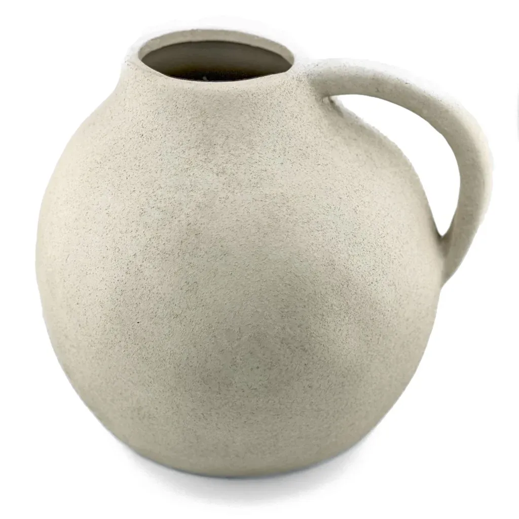Aardewerk vaas natural - Beige - 16x15x15cm
