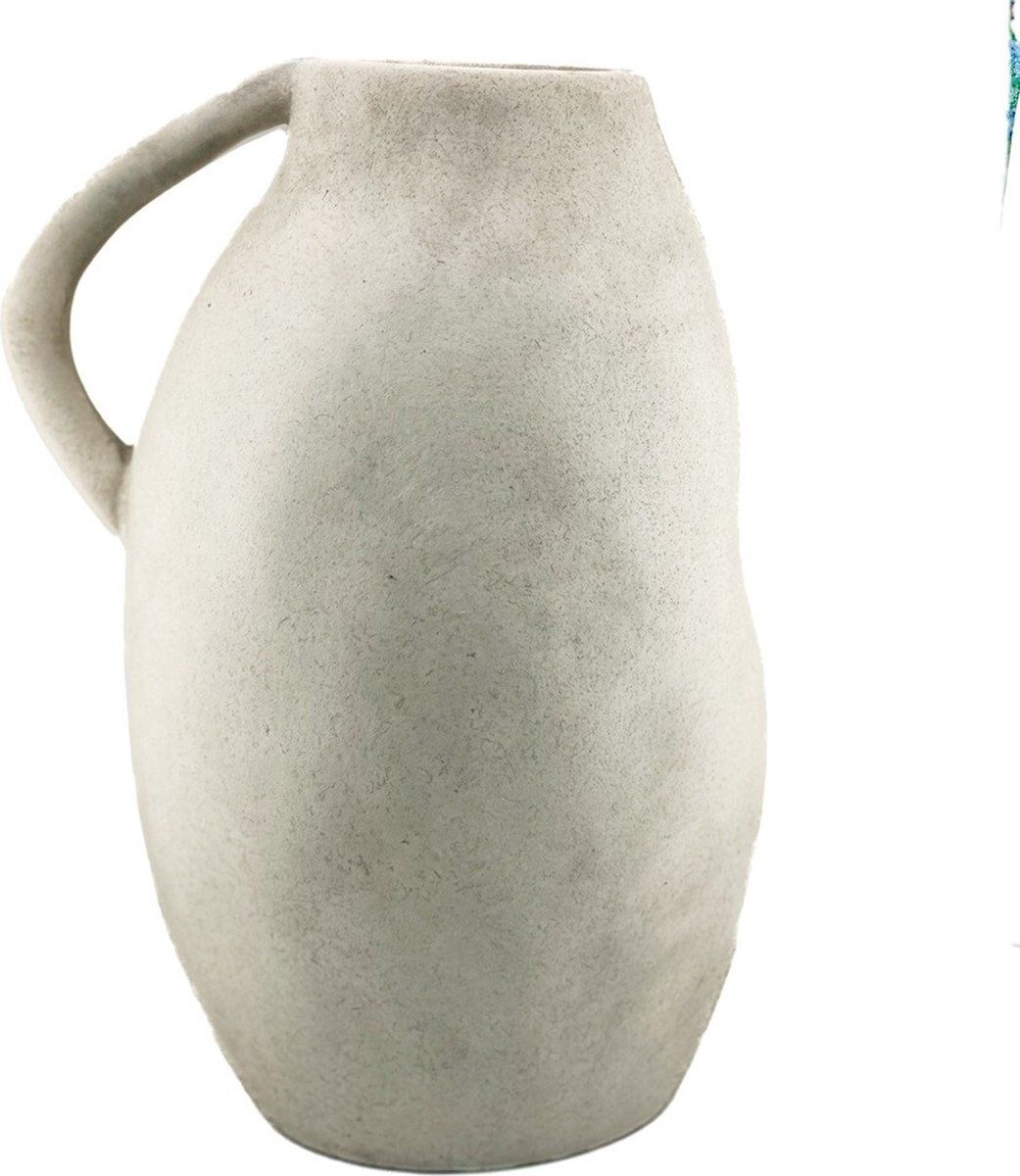 Aardewerk vaas natural beige - XL