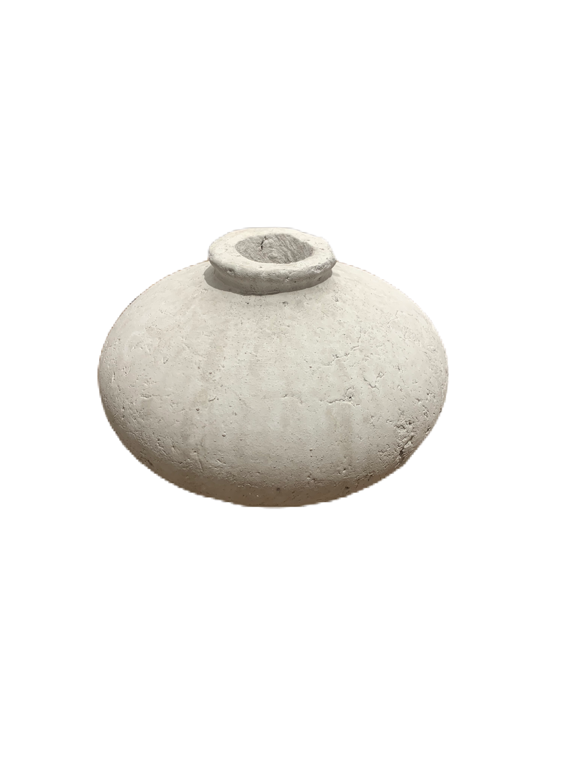 Aardewerk vaas wit - 14,5x14,5x10cm
