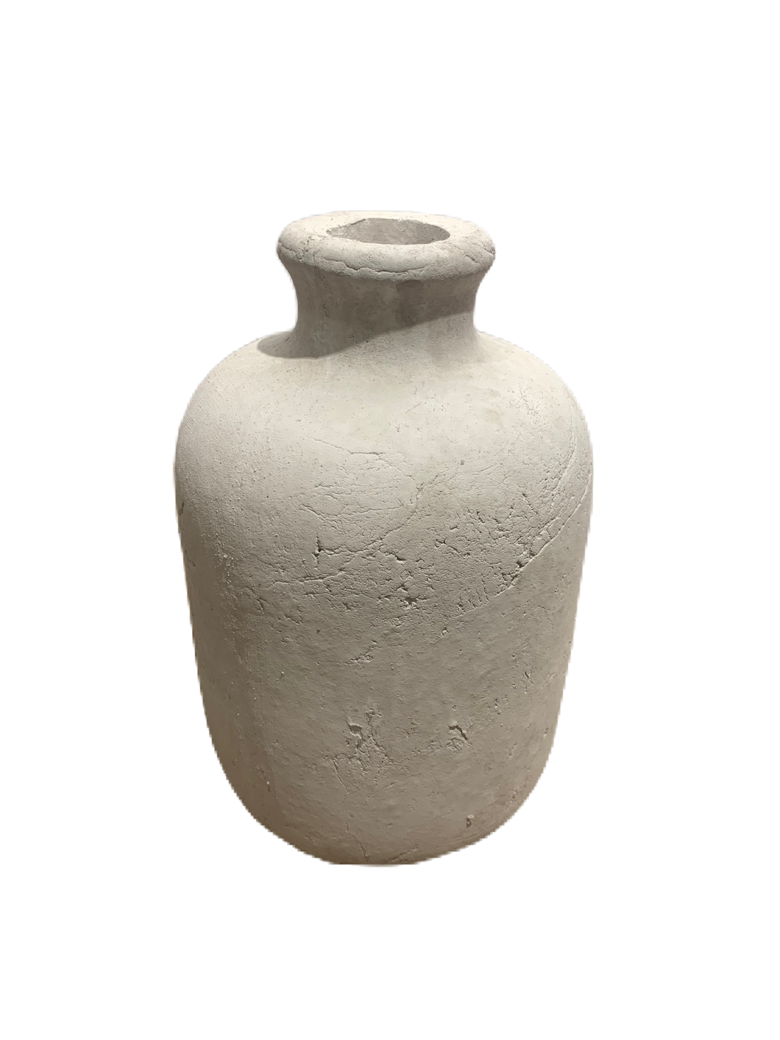 Aardewerk vaas wit - 14x14x20,5cm