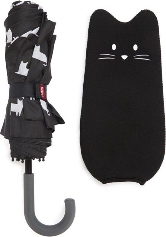 Paraplu Met Dierenhoes - Kat Zwart