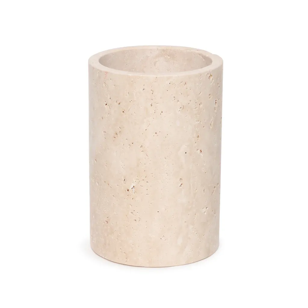 Travertine Vaas/Wijnkoeler Beige Ø12x18cm