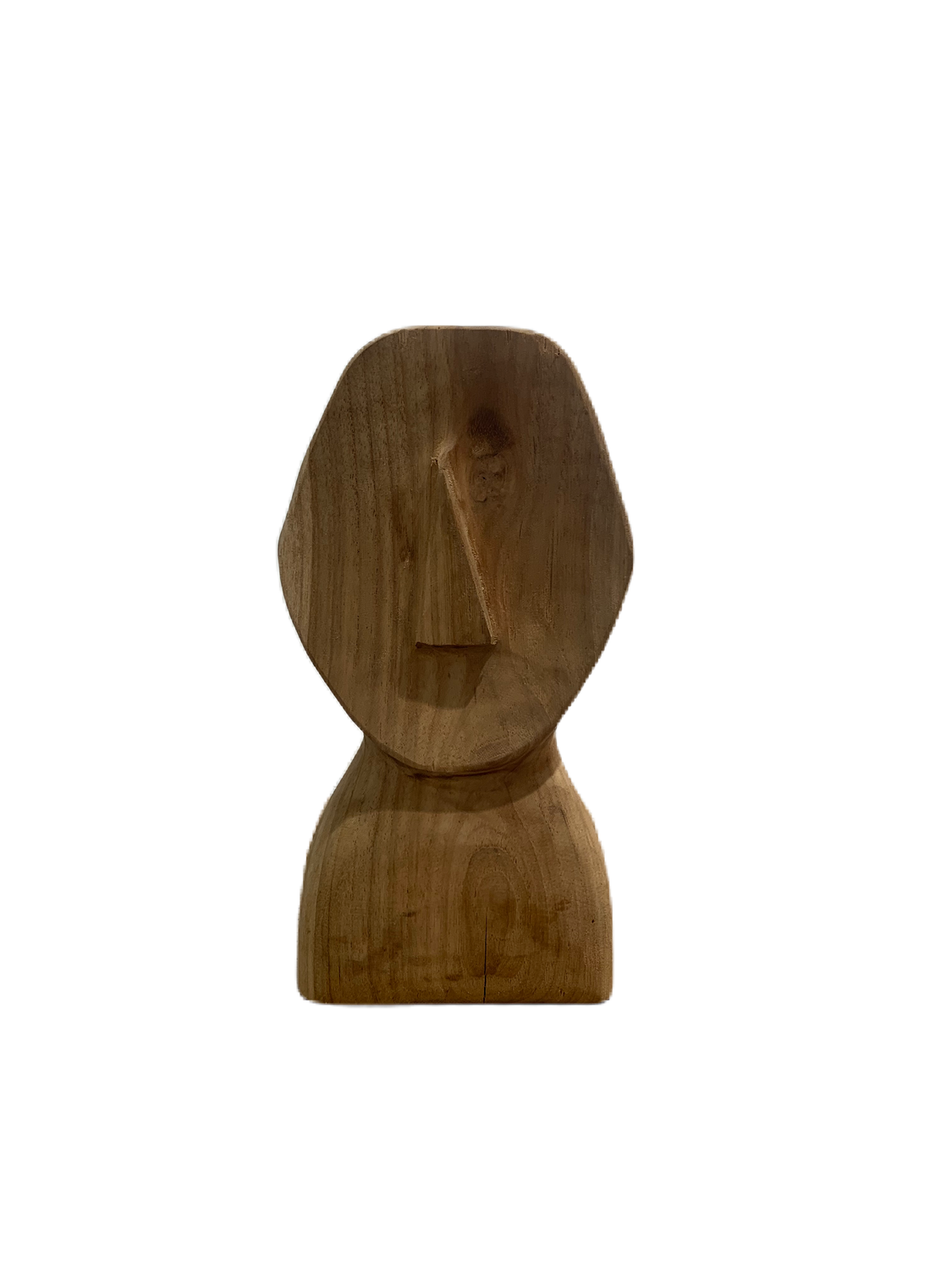 Beeldje - Hout Sculpture Face - 25cm