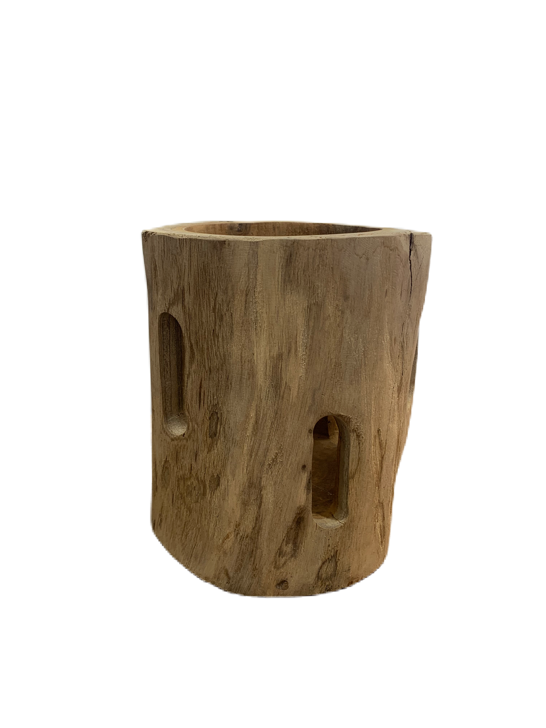 Teakhouten kaarsenhouder - Medium