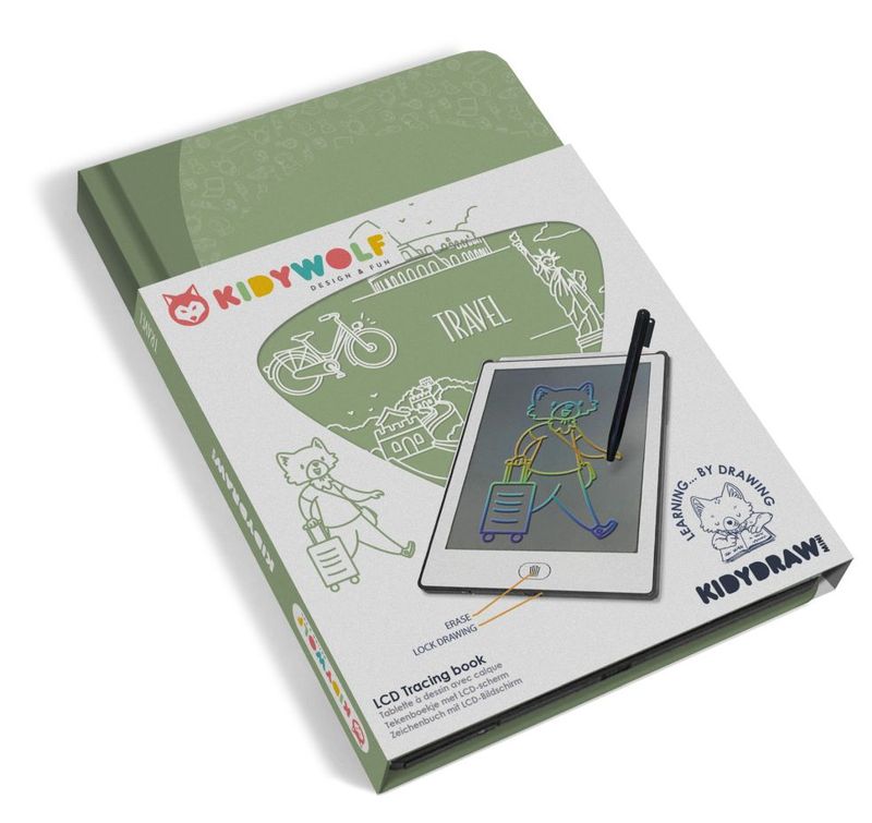 Kidywolf Kidydraw - Mini tekentablet Travel - Green