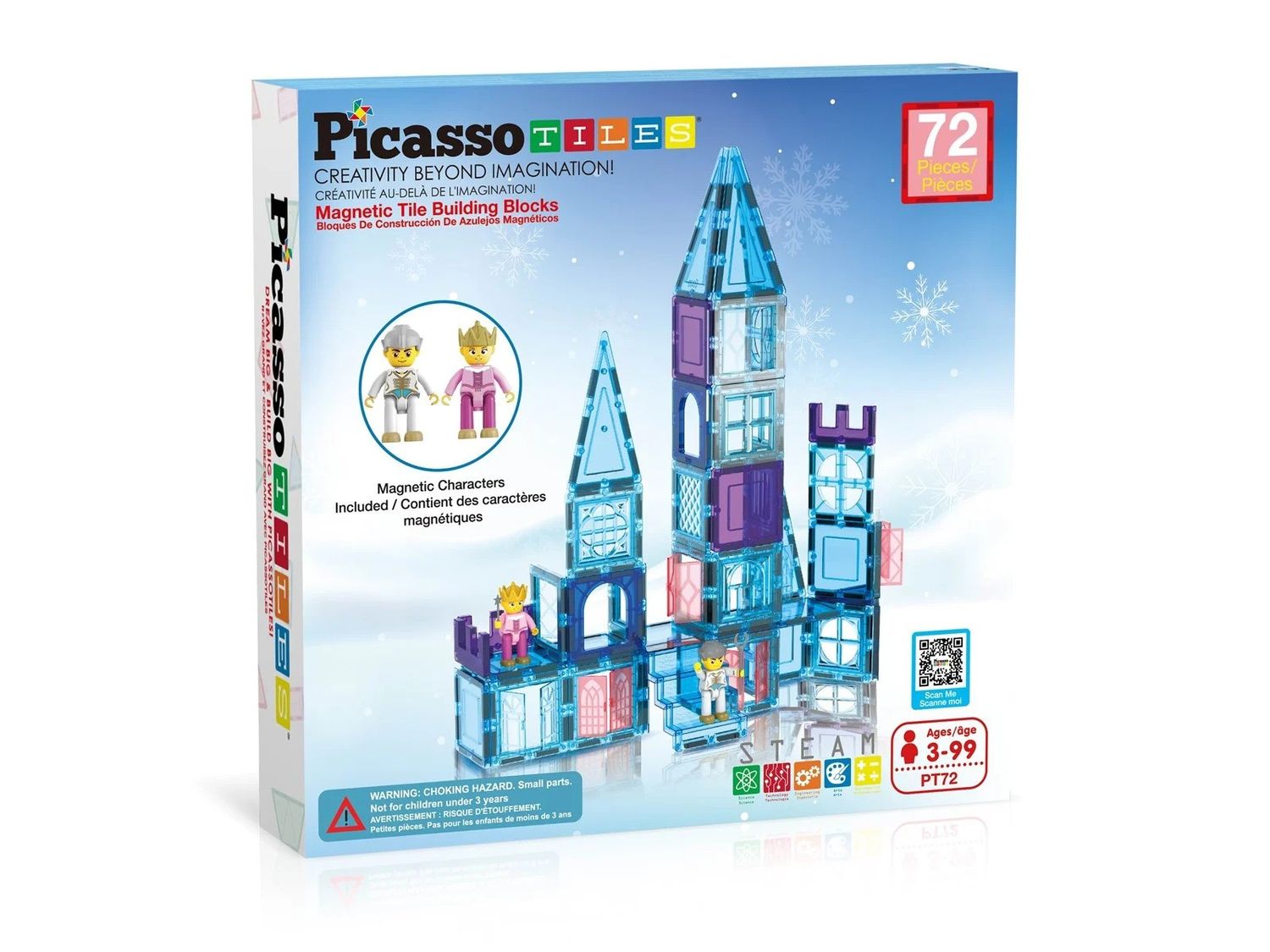 PicassoTiles - Magnetische bouwset ijskasteel 72-delig