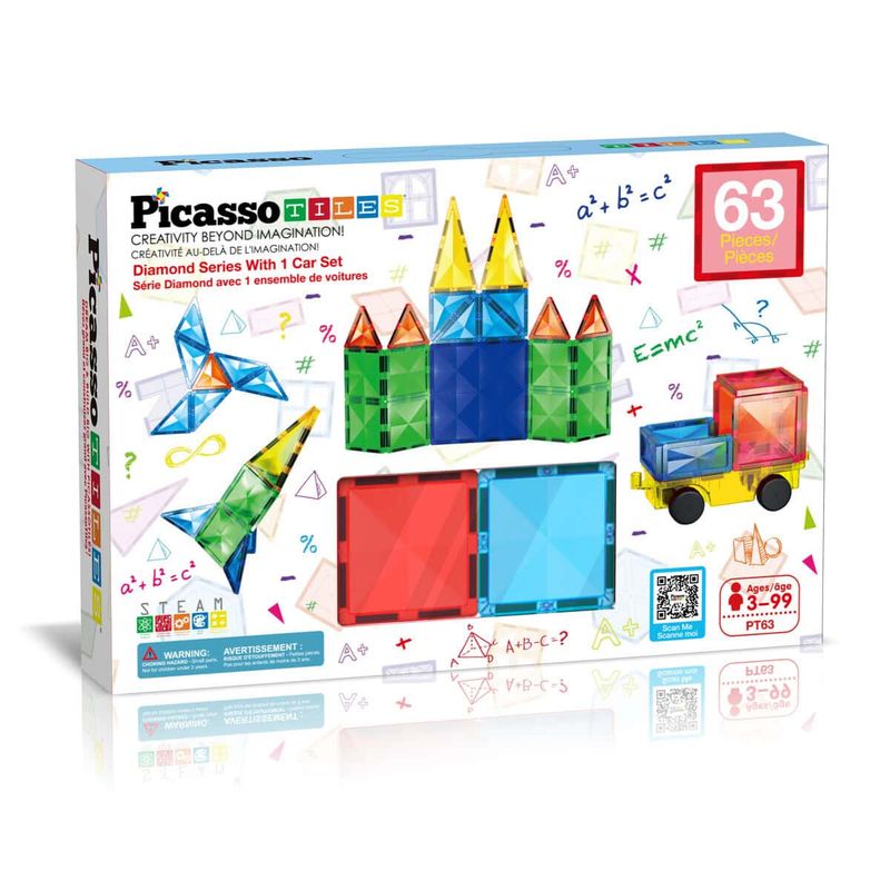 PicassoTiles - Magnetische bouwset 63-delig