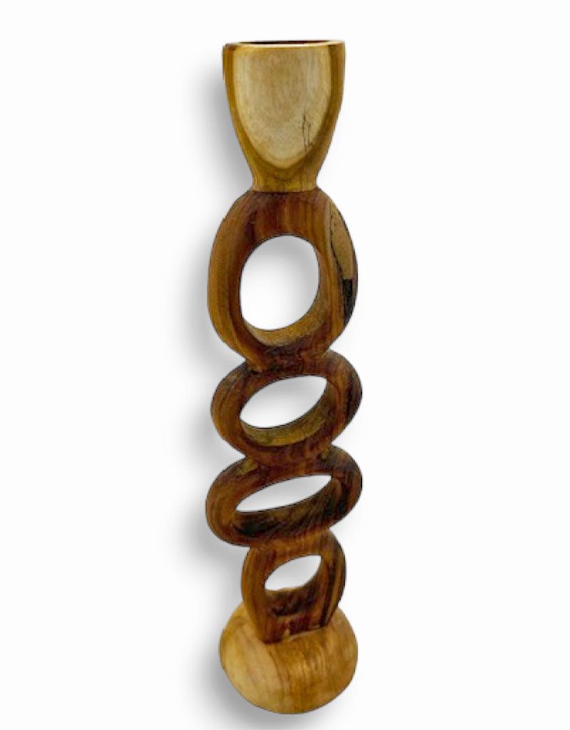 Abstract kandelaar - Teak