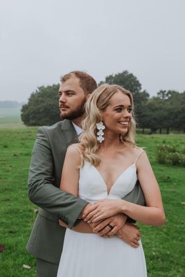 White wedding clay earrings