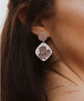 floral clay earrings