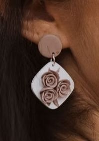 floral clay earrings