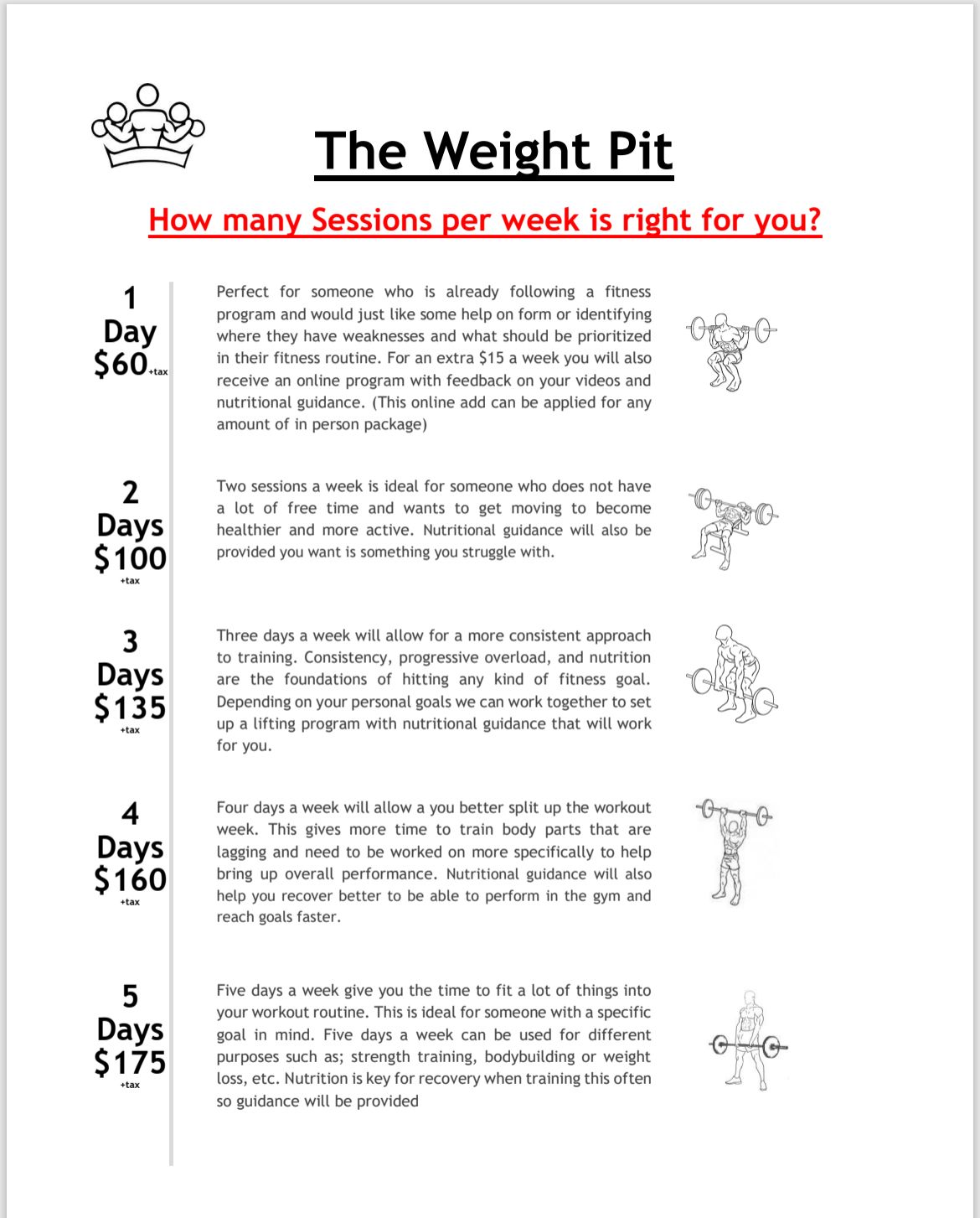 IN-PERSON COACHING CONTACT FOR MORE INFO