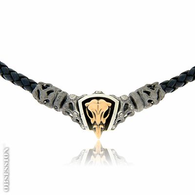 Ledercollier, Mikrokosmos mit Schädel