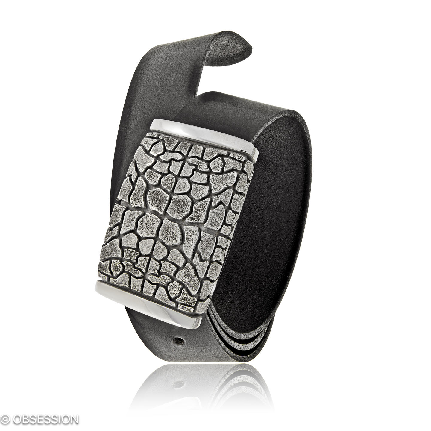 Accessoire in Silber, Gürtel Sahara mit einer Lederbreite 35mm und einer Länge von 140cm