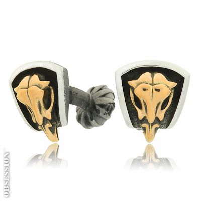 Mikrokosmos Manschettenknöpfe mit Schädel