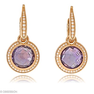 Kreole mit Einhänger, Fatima mit Amethyst