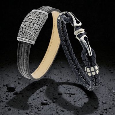 Herren-Armbänder in Silber oder Gold von Hand gefertigt und individuell angepasst, von der Goldschmiede OBSESSION in Zürich.