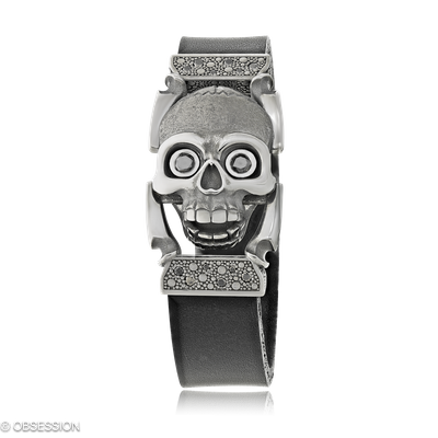 Lederarmband, Gremlin mit Schädel