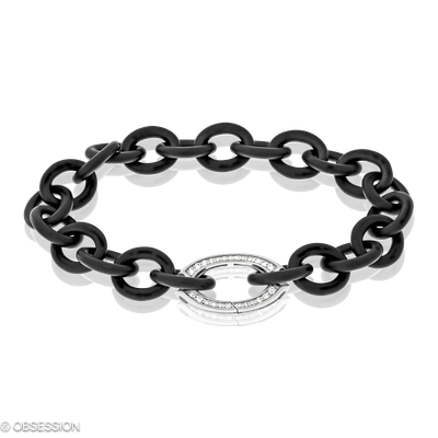 Gremlin Armkette in Weissgold, mit einer Breite von 12mm, geeignet für einen Armumfang von 185mm.