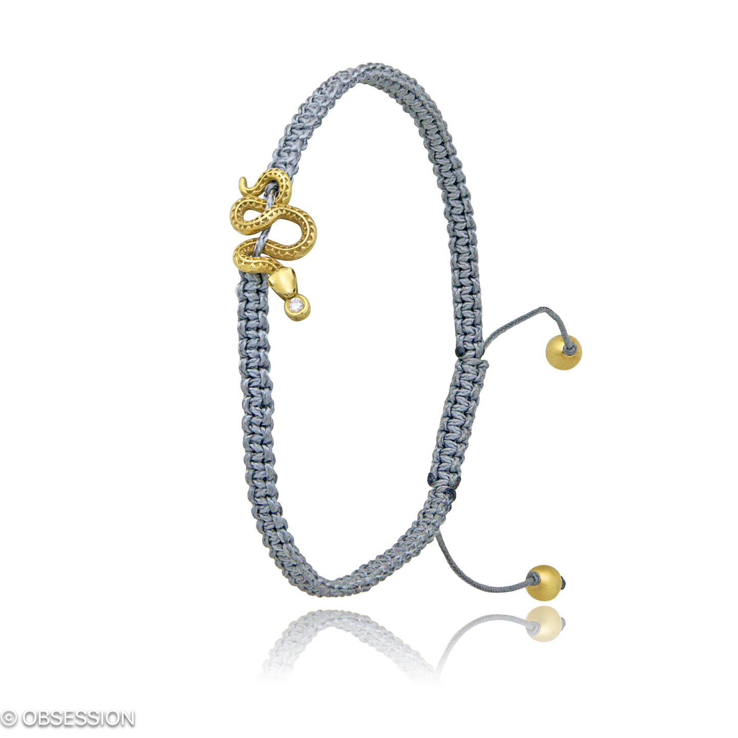 Ottergold Makramee-Armband in Gelbgold, mit einer Breite von mm, geeignet für einen Armumfang von 1…