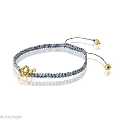 Makramee-Armband Ottergold in Gelbgold mit 1 Brillant H si