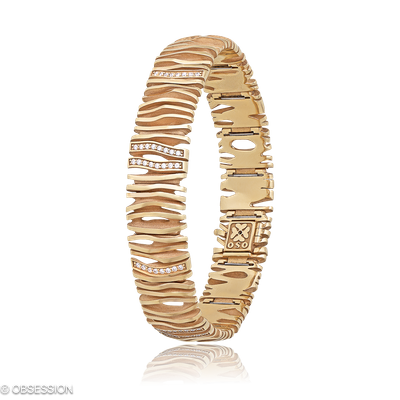 Himalaja Armkette in Rotgold, mit einer Breite von 3mm, geeignet für einen Armumfang von 165mm.