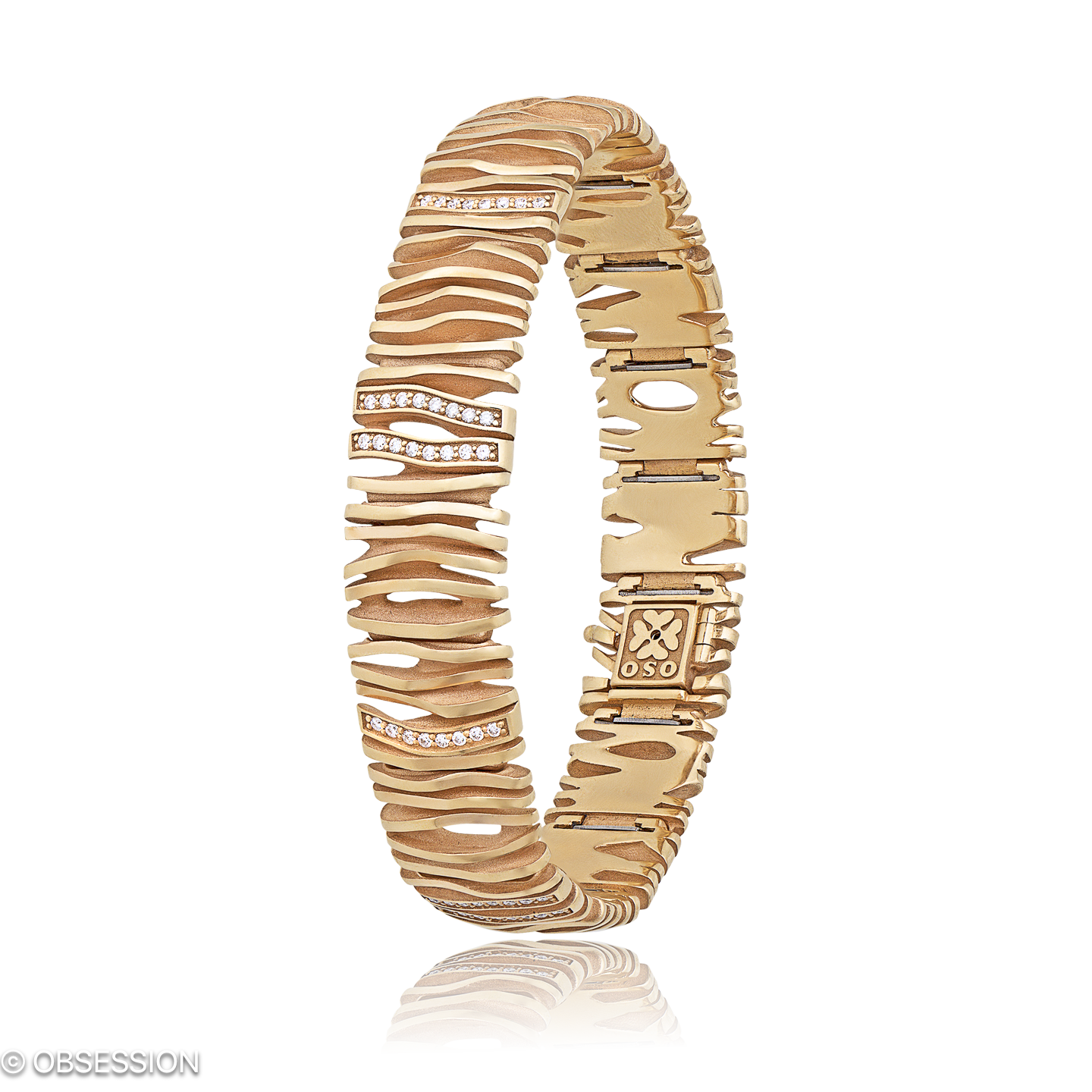 Himalaja Armkette in Rotgold, mit einer Breite von 3mm, geeignet für einen Armumfang von 165mm.