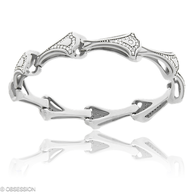 Eternity Armkette in Weissgold, mit einer Breite von 5.5mm, geeignet für einen Armumfang von 155mm.