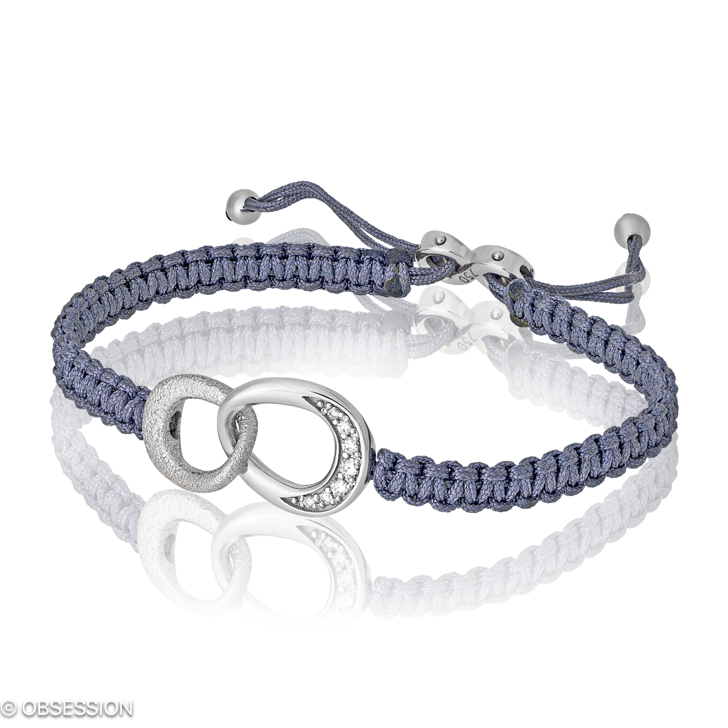 Unendliche Geschichte Makramee-Armband in Weissgold, mit einer Breite von mm, geeignet für einen Ar…