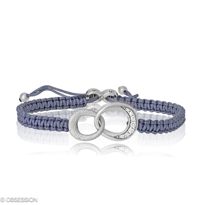 Makramee-Armband Unendliche Geschichte in Weissgold mit 7 Brillant FG, vs1-vs2