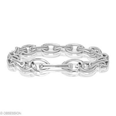 Gremlin Armkette in Weissgold, mit einer Breite von 5.5mm, geeignet für einen Armumfang von 175mm.