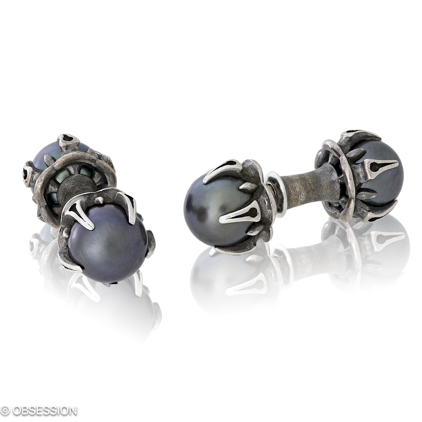 Gremlin Manschettenknöpfe in Silber mit Tahitiperle ø8.5mm