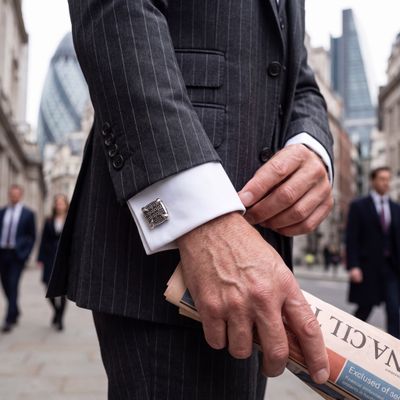 Elegante Manschettenknöpfe in einem modernen Design aus geschwärztem Silber. Individuell gefertigt.