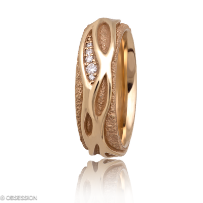 Partnerring Avalon in Rotgold mit 5 Brillant H si
