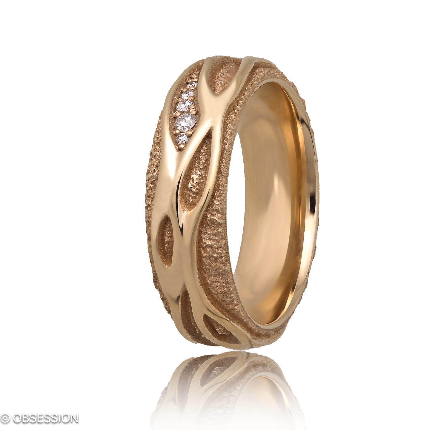Avalon Partnerring in Rotgold, mit einer Ringbreite von 6mm und einer Ringgrösse von 52