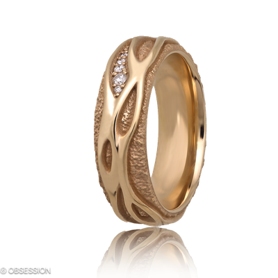 Avalon Partnerring in Rotgold, mit einer Ringbreite von 6mm und einer Ringgrösse von 52